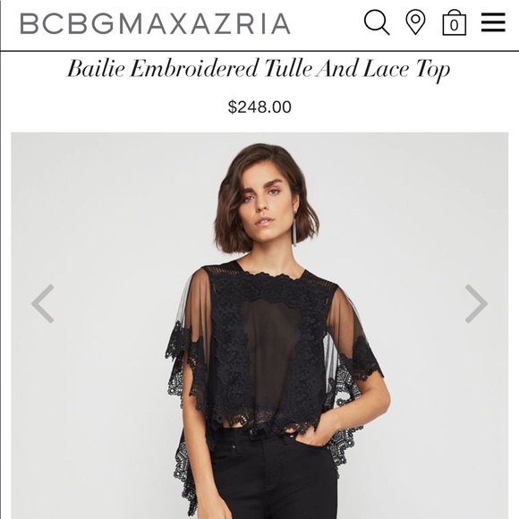 bcbg black lace top